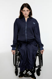 Volto Script Waffle Zip-Up Hoodie by Volto Santo