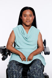 Adaptive Cowl Neck Top with Snaps by Vertige Adaptive