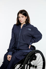 Volto Script Waffle Zip-Up Hoodie by Volto Santo