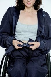 Volto Script Waffle Zip-Up Hoodie by Volto Santo