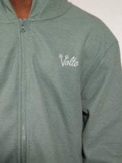 Volto Script Waffle Zip-Up Hoodie by Volto Santo