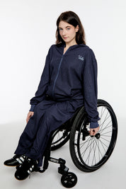 Volto Script Waffle Zip-Up Hoodie by Volto Santo